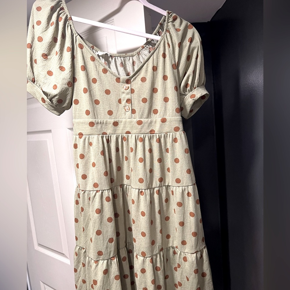 Brown polka dot dress
